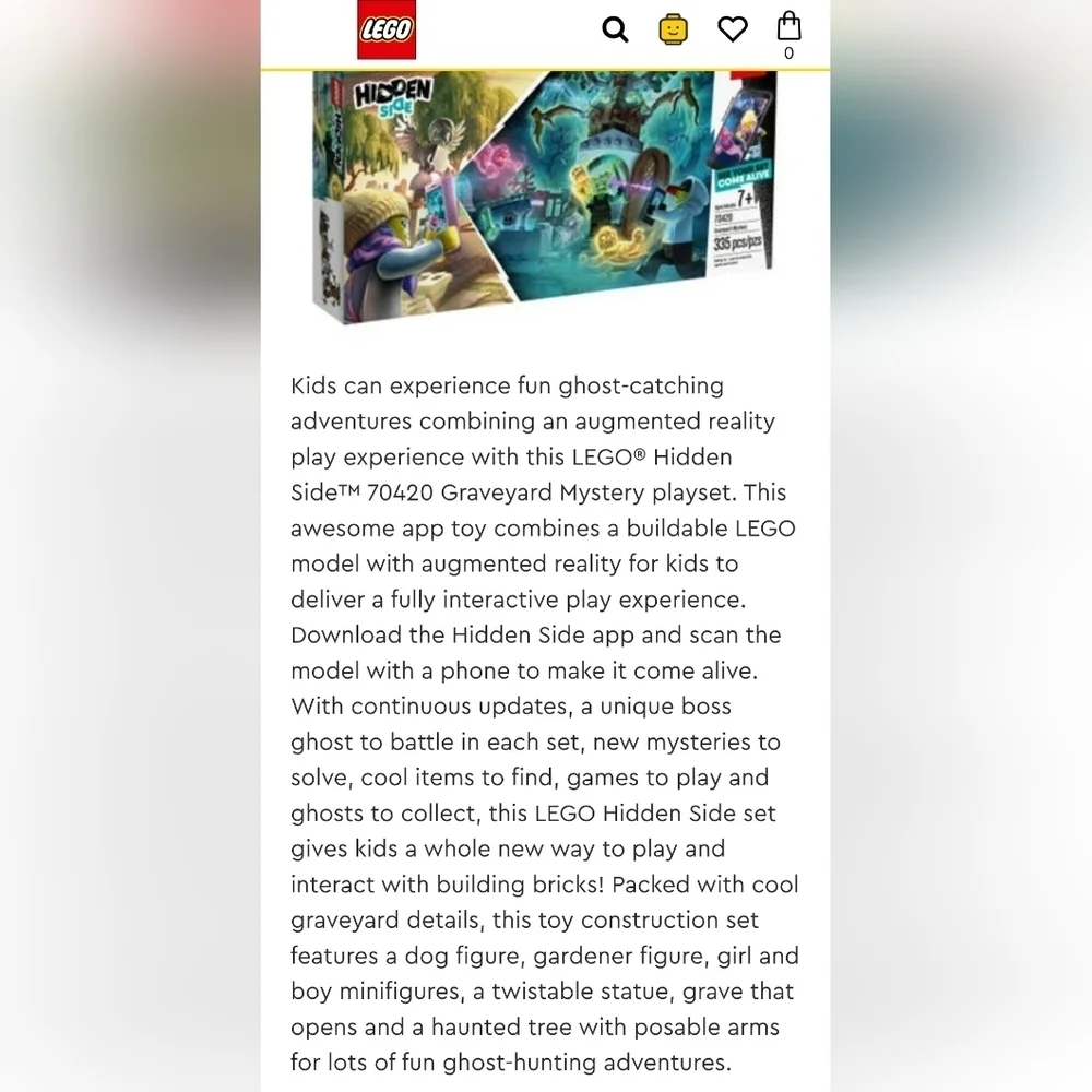 LEGO Hidden Side Augmented Reality (AR) Graveyard Mystery 70420 (335 Pieces)